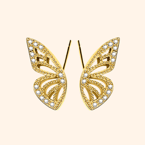 Tiny Butterfly Wings Studs - S925