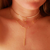 Double Dropping Stars Necklace S925