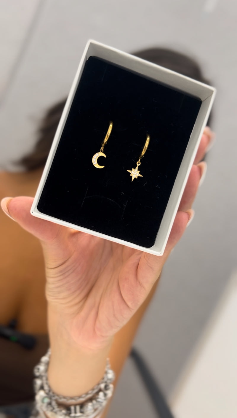 Star Moon Earrings