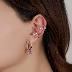 Butterfly hoop earrings