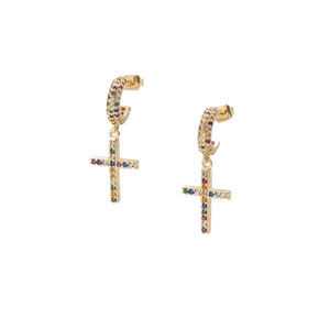 Rainbow Cross Earrings - 1 Part