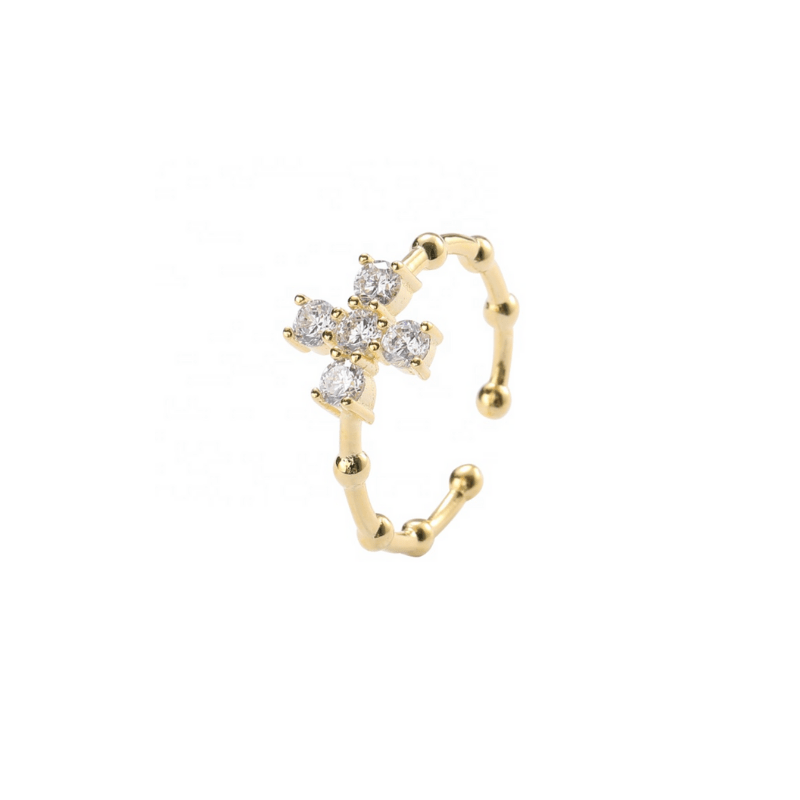 Res Baroque Cross Ring S925