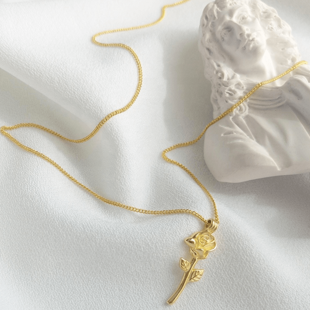 Tiny Rose Necklace - S925