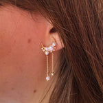 Pearls Moon Earrings