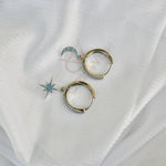 Star Moon XL Hoops S925 - Blue Limited Edition