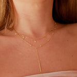 Double Dropping Stars Necklace S925