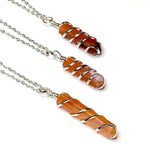 Combo Carnelian Stone Necklace + Ring