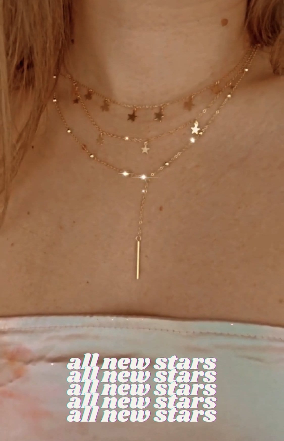 Double Dropping Stars Necklace S925