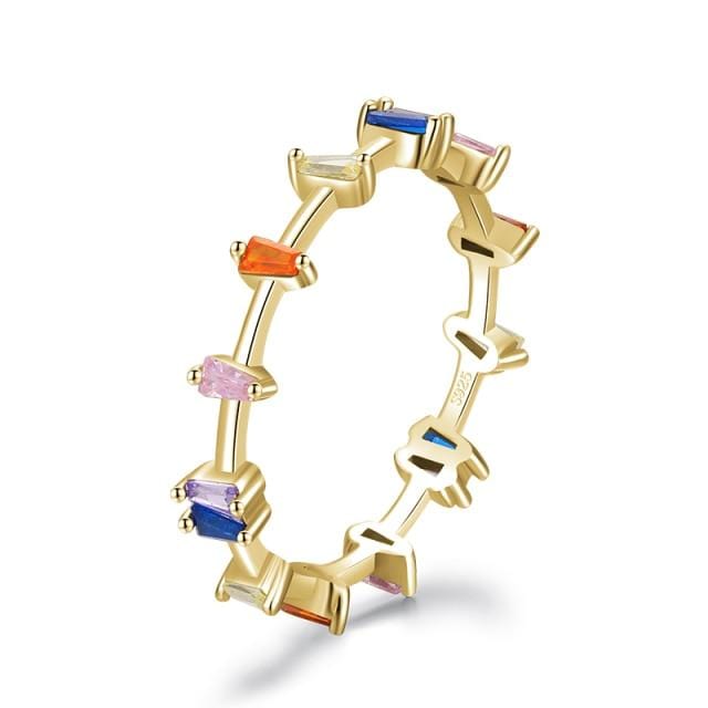 Baguette Ring - Gold Rainbow